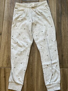 OshKosh B'gosh Light Gray Jogger Pants with Gold Dot Print
